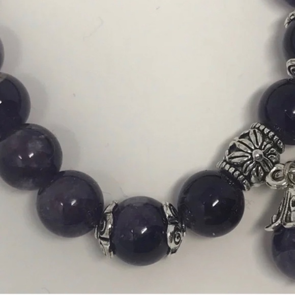 CJSA Natural Stone Amethyst Strand Bracelet - Picture 6 of 6